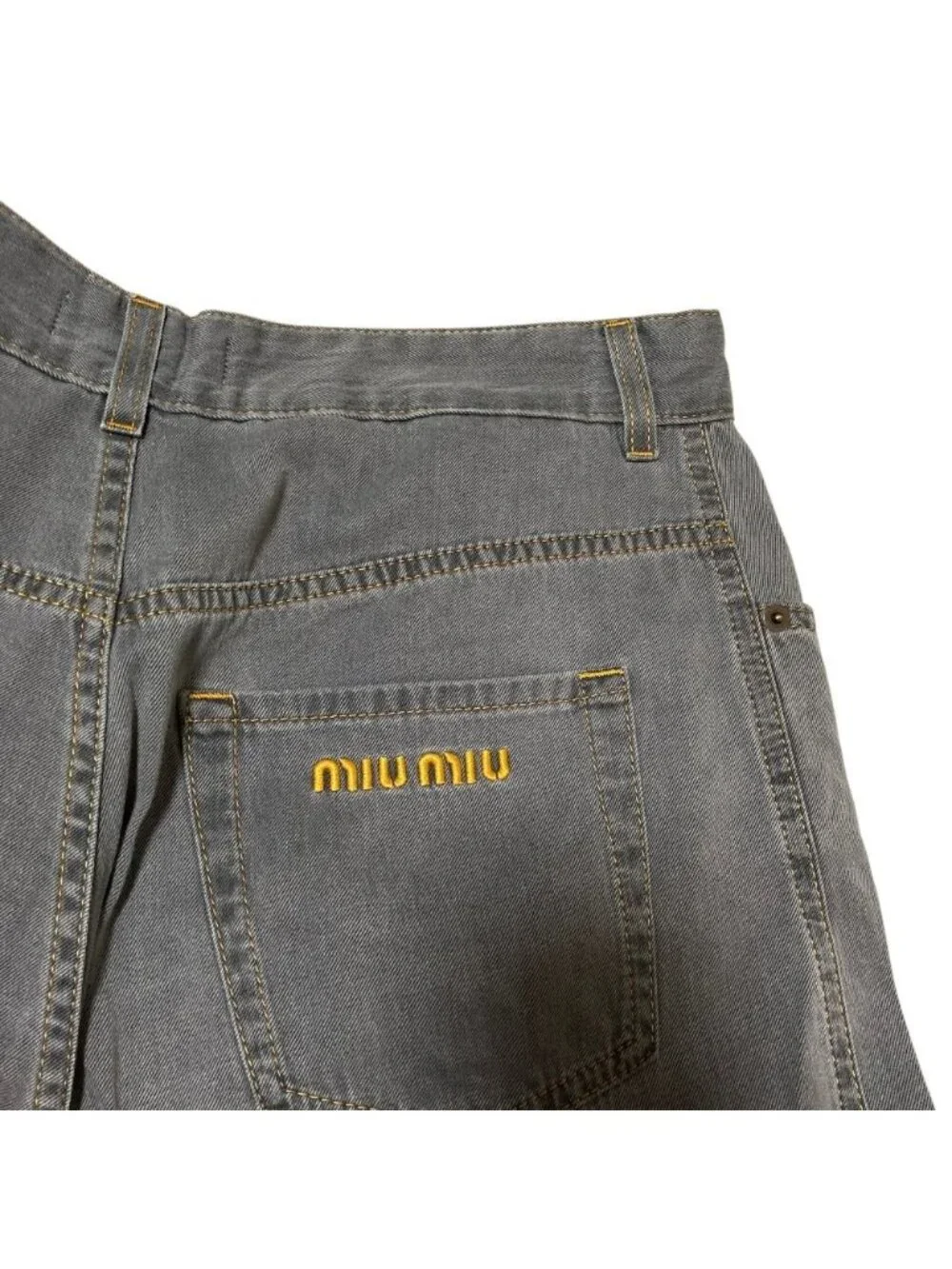Miu Miu Chambray Jeans Denim Pants Gray
